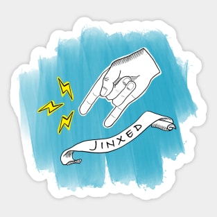 Jinxed - horn hand gestures Sticker